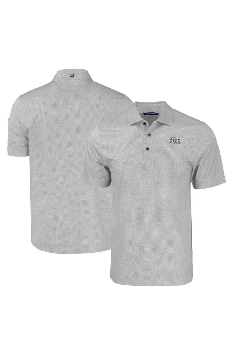 Cutter & Buck Men's Cutter & Buck  Gray Ivy League Pike Eco Tonal Geo Print Stretch Recycled Polo, Main, color, 