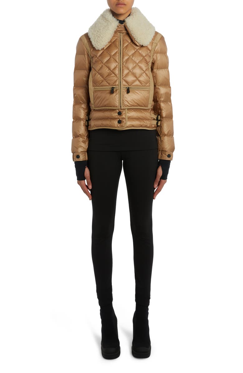 Moncler Grenoble Chaviere Quilted Down Jacket with Genuine Shearling Trim, Alternate, color, 