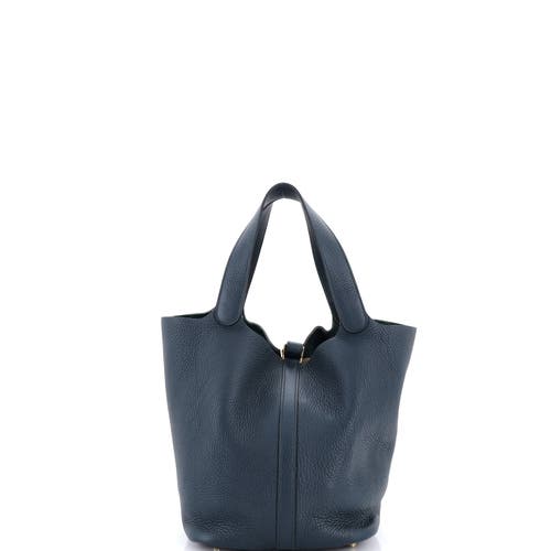 Pre-owned Hermes Hermes Picotin Lock Bag Clemence Gm In Gray