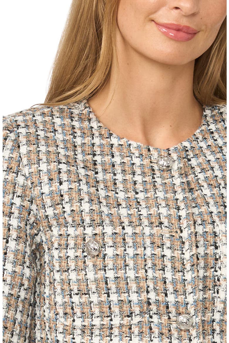 Collarless Tweed Jacket, Alternate, color, MOSAIC SKY