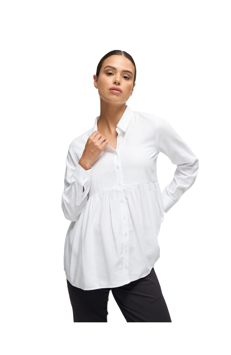 Ingrid & Isabel The Soft Touch Button Down Maternity + Nursing Top, Main, color, White