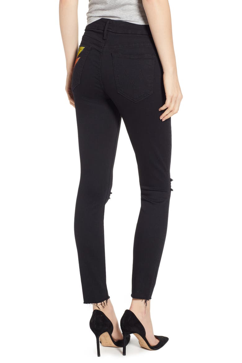 The Looker Frayed Ankle Skinny Jeans, Alternate, color, GOLD BOLT