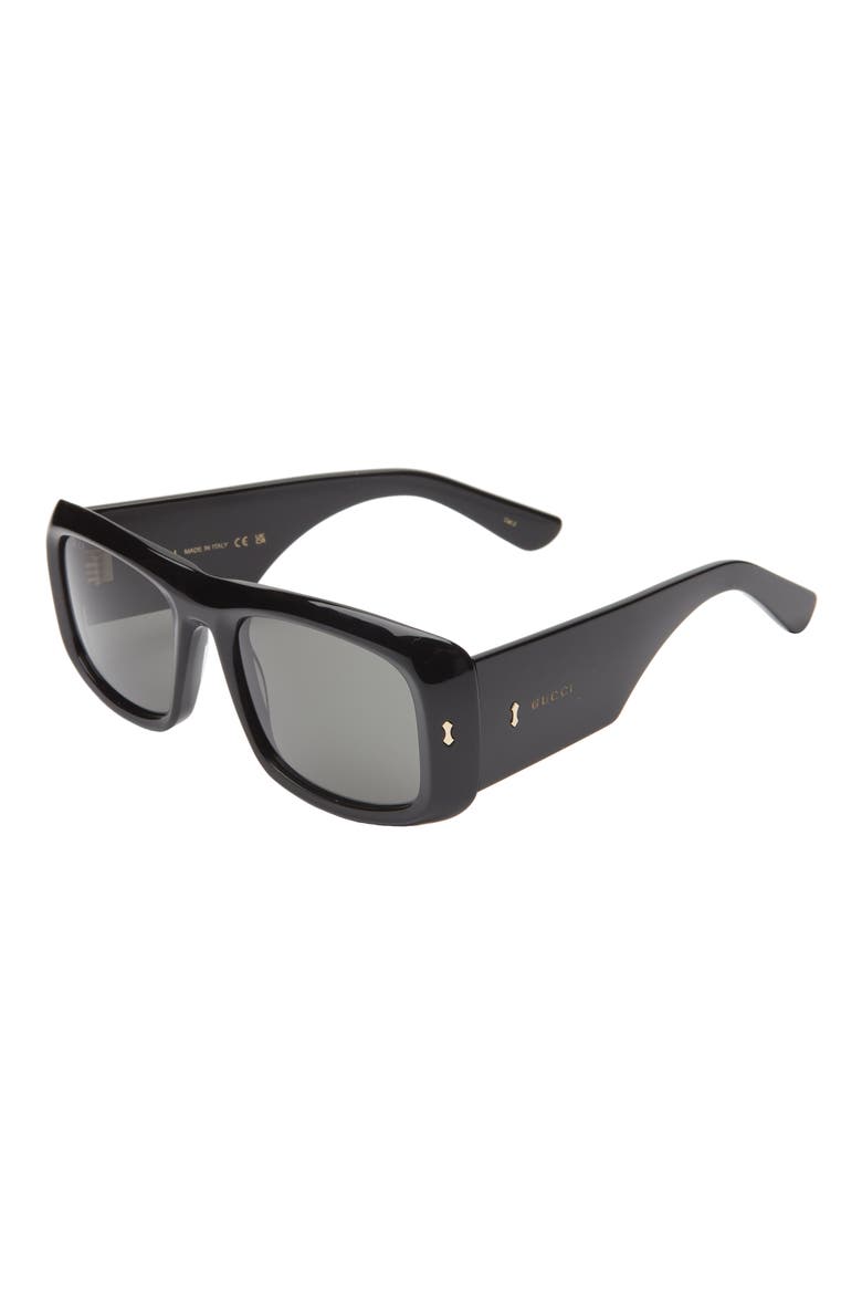 56mm Rectangular Sunglasses, Alternate, color, BLACK BLACK GREY