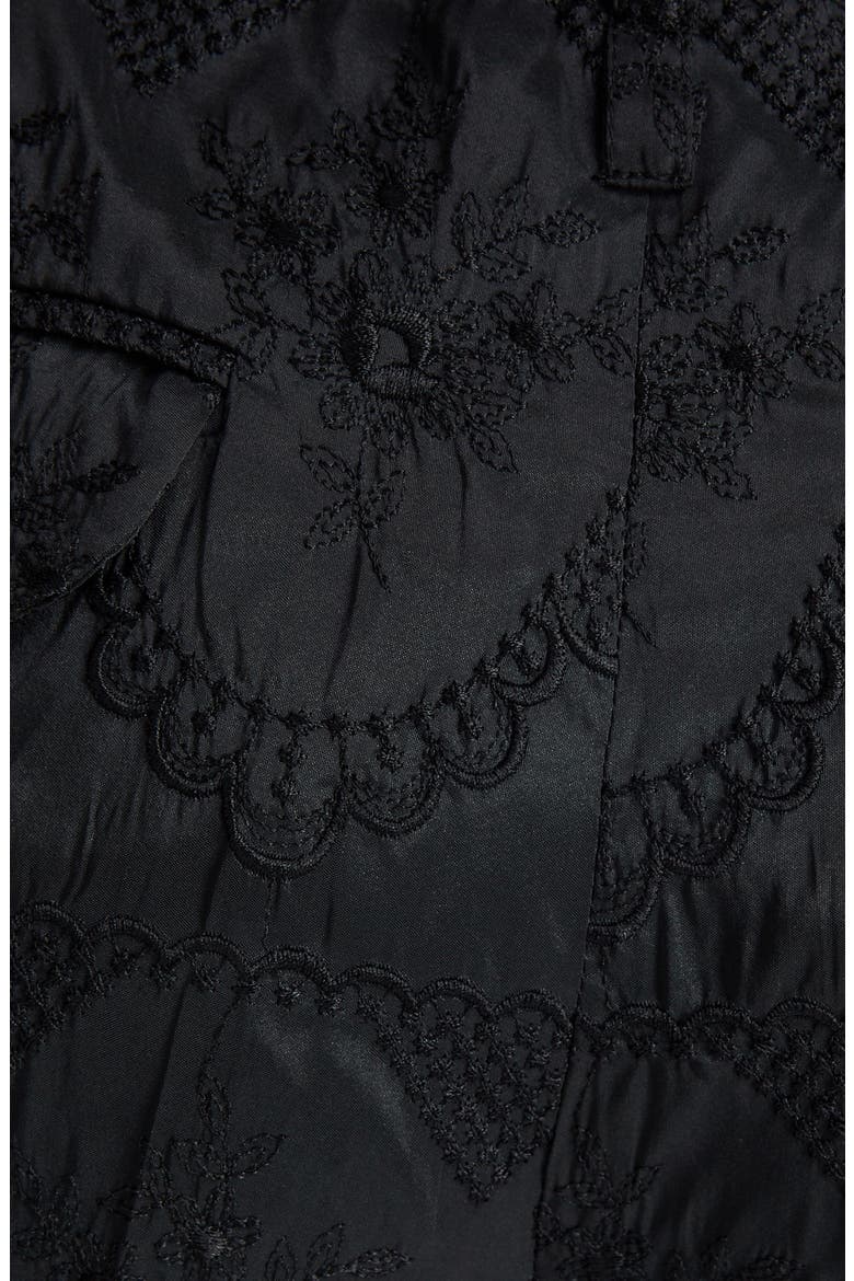 Embroidered Taffeta Paperbag Waist Trousers, Alternate, color, BLACK