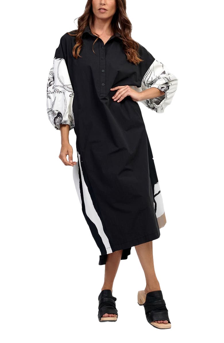 Alembika Oversized shirt dress with puff sleeves, Main, color, 