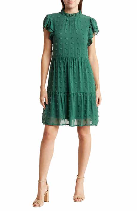 Kelsey Chiffon Mini Swiss Dot Dress