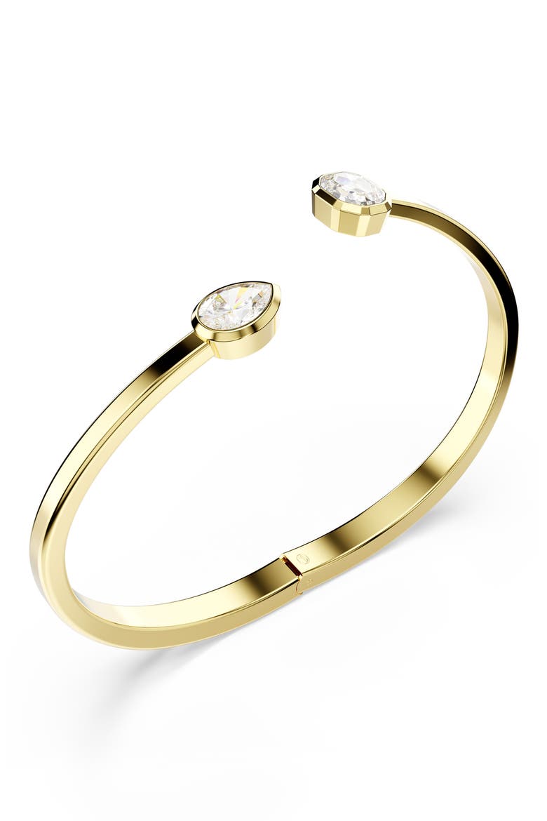 Imber Open Bangle Bracelet, Alternate, color, WHITE/GOLD