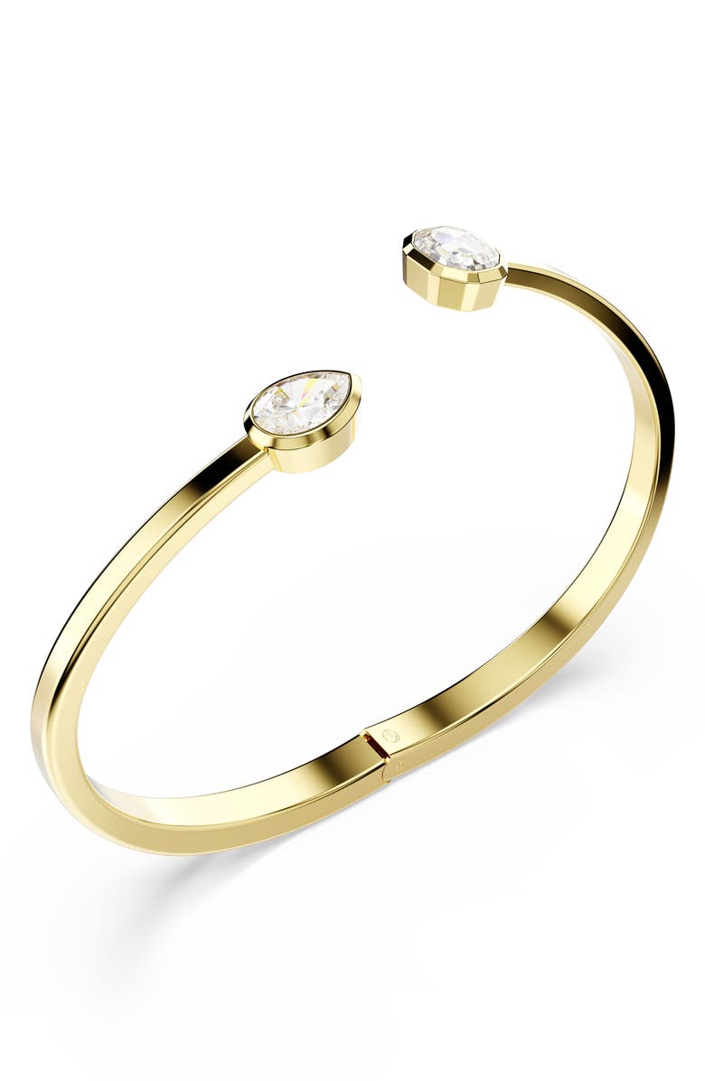 Swarovski Imber Open Bangle Bracelet, Alternate, color, White/Gold