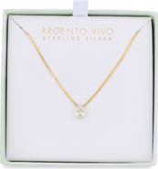 Argento Vivo Sterling Silver Two-Tone Cubic Zirconia Teardrop Pendant Necklace