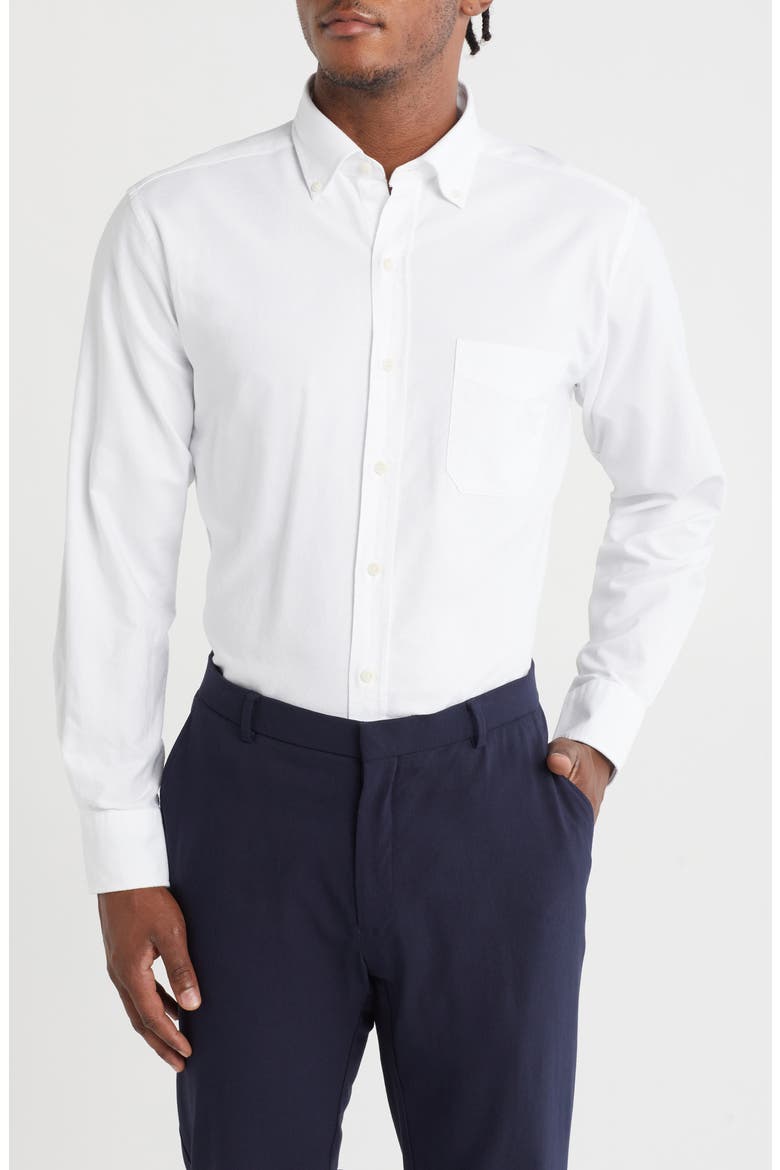Oxford Cotton Button-Down Sport Shirt, Main, color, WHITE