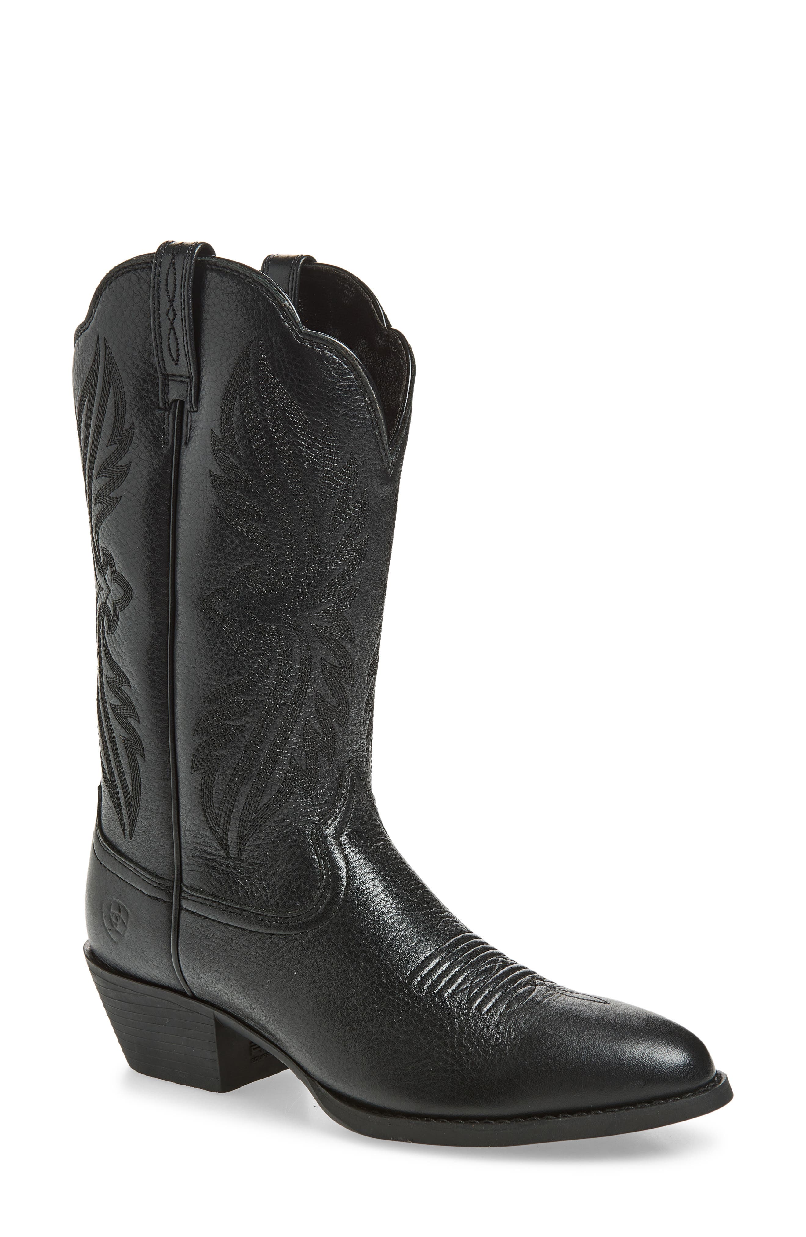 Heritage Western R-Toe Boot, Main, color, SUPPLE BLACK