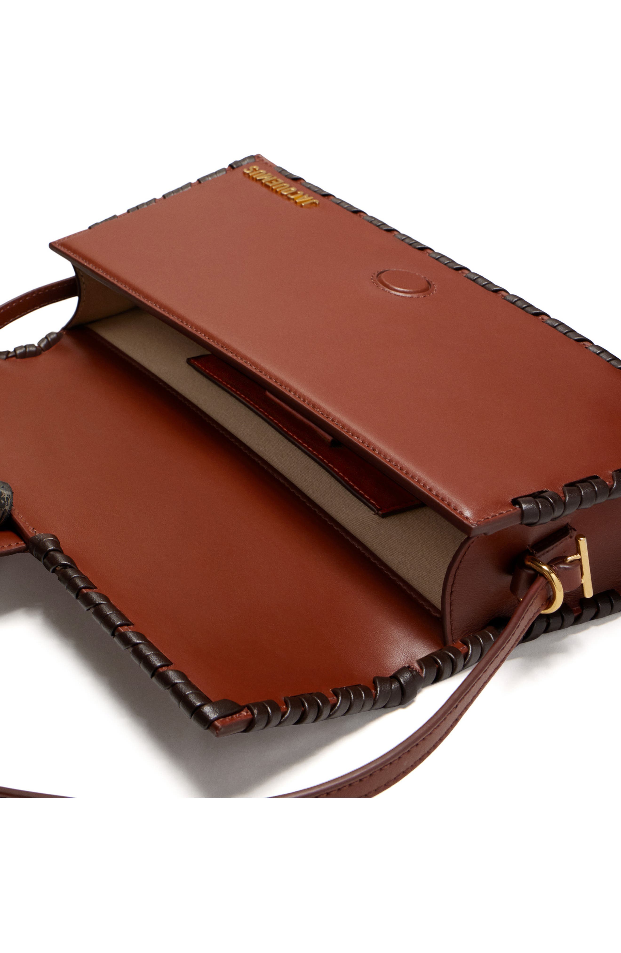 Jacquemus Long Le Bambino Leather Shoulder Bag, Alternate, color, 