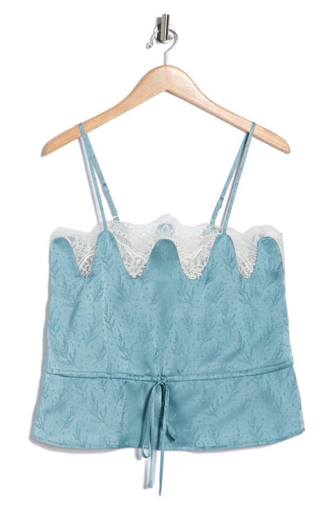 Scalloped Lace Trim Satin Camisole