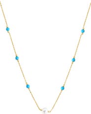 EFFY 14K Yellow Gold Turquoise Dreams Freshwater Pearl Necklace