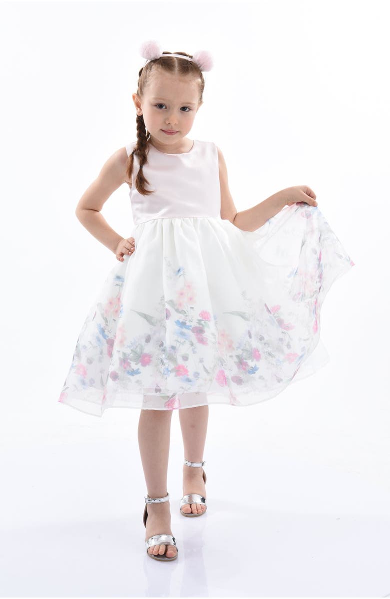 Tulleen Mabel Floral Garden Organza Dress, Alternate, color, Pink