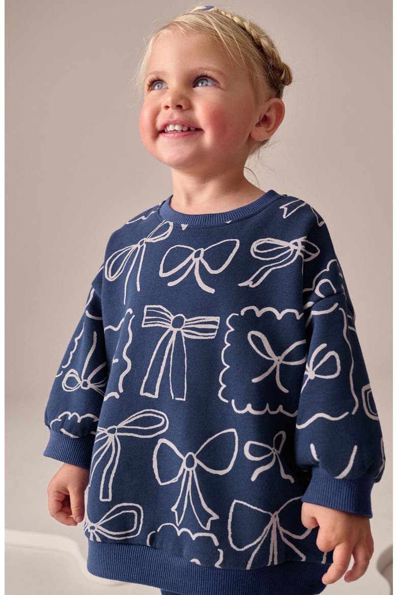 Print Sweatshirt & Flare Leggings Set, Alternate, color, BLUE