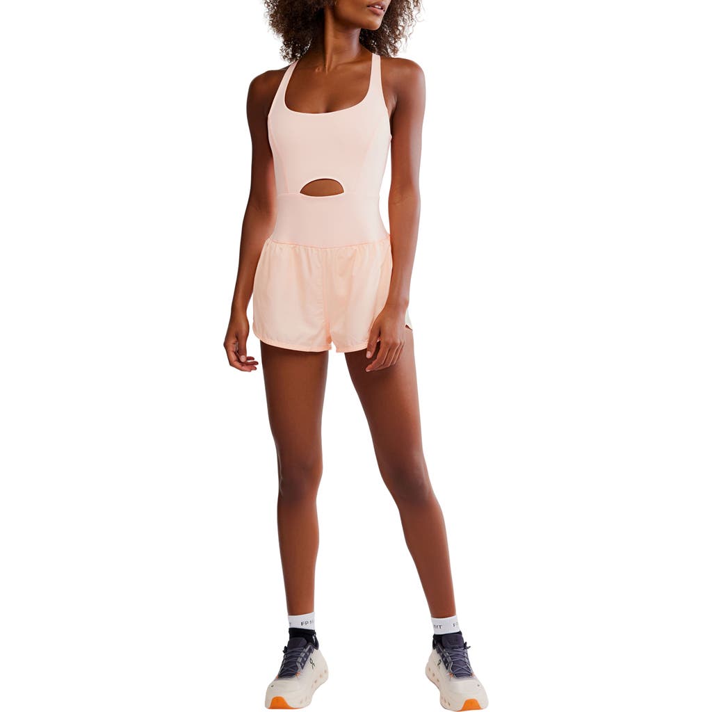 Free People Fp Movement Righteous Runsie Romper In Neutral