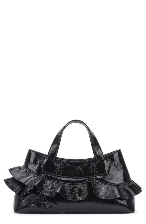 Franca Crinkled Leather Shoulder Bag