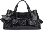behno Franca Crinkled Leather Shoulder Bag