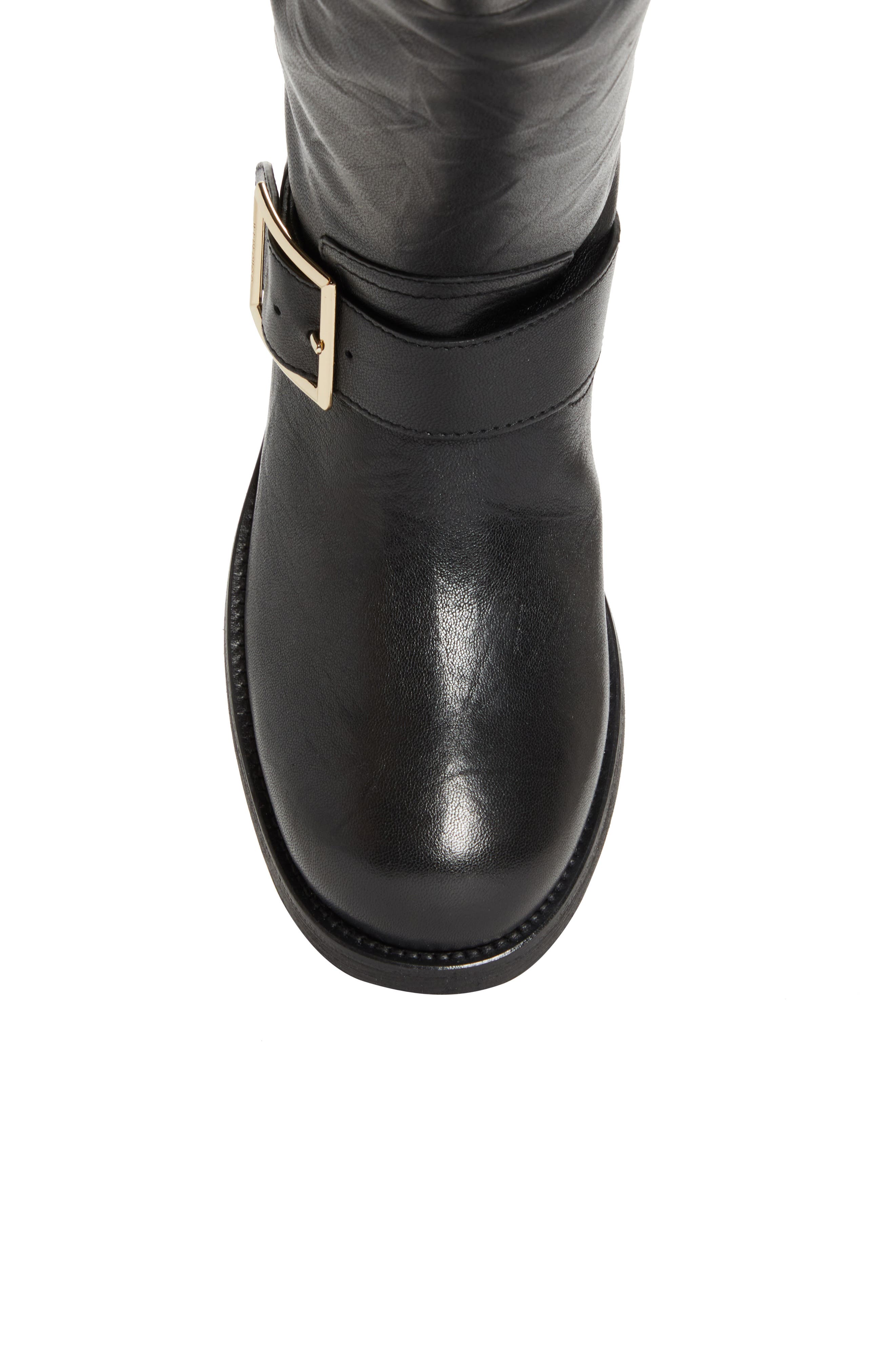 Jimmy Choo Biker Leather Boot, Alternate, color, Black