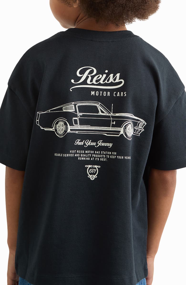 Reiss Kids' Russell Cotton Graphic T-Shirt, Alternate, color, Washed Blue/White