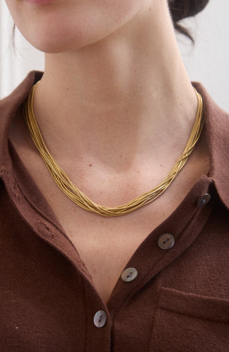 BaubleBar Brynn Layered Chain Necklace, Alternate, color, Gold