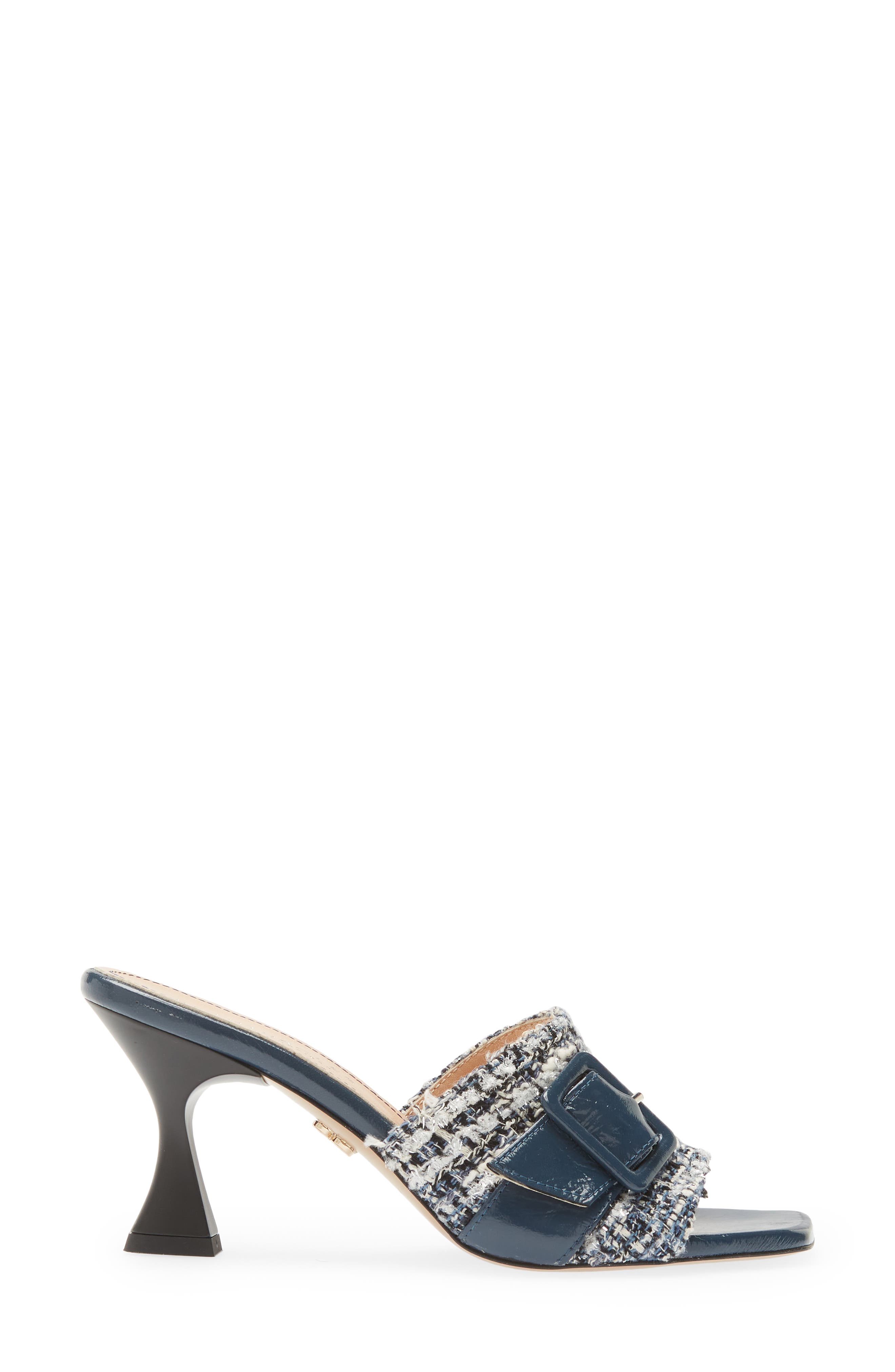Lucia Sandal, Alternate, color, NAVY TEXTURE FABRIC LEATHER