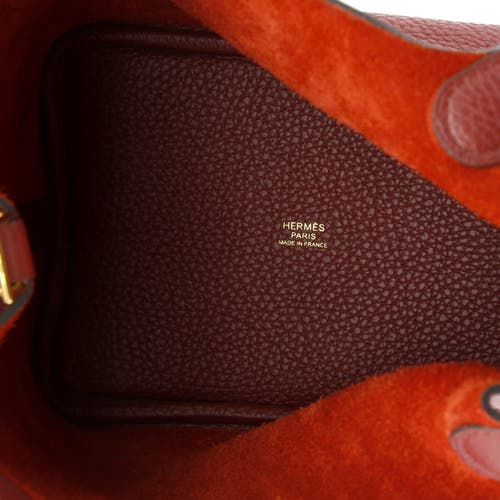 Pre-owned Hermes Hermes Picotin Lock Bag Clemence Pm In Red