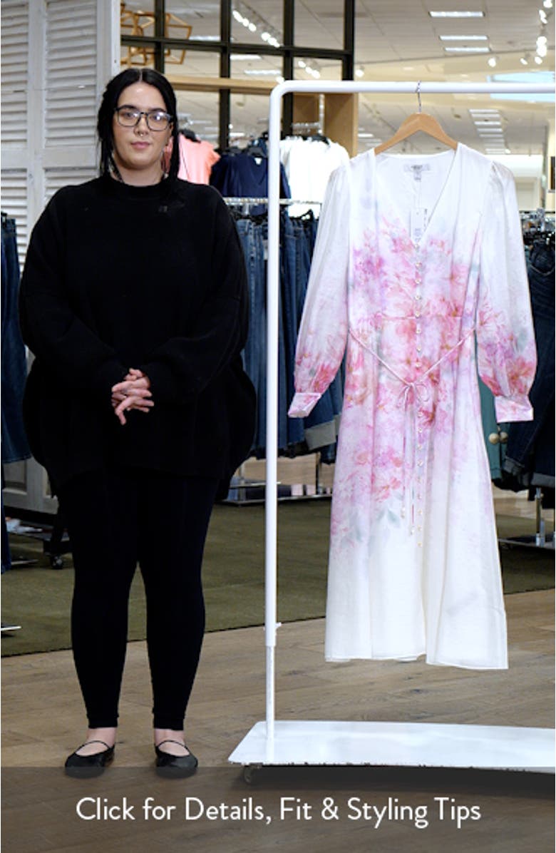 Kahlani Floral Print Long Sleeve Midi Dress, sales video thumbnail