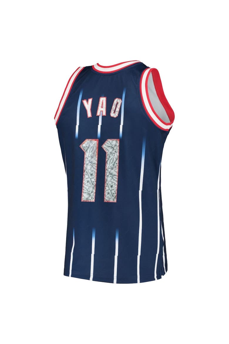 Men's Mitchell & Ness Yao Ming Navy Houston Rockets 2002/03 Hardwood Classics NBA 75th Anniversary Diamond Swingman Jersey, Alternate, color, Navy