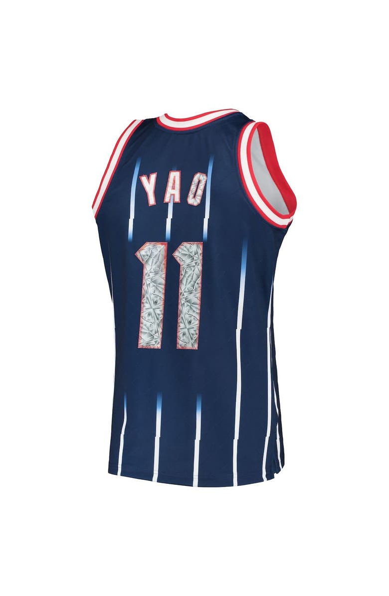 Mitchell & Ness Men's Mitchell & Ness Yao Ming Navy Houston Rockets 2002/03 Hardwood Classics NBA 75th Anniversary Diamond Swingman Jersey, Alternate, color, 