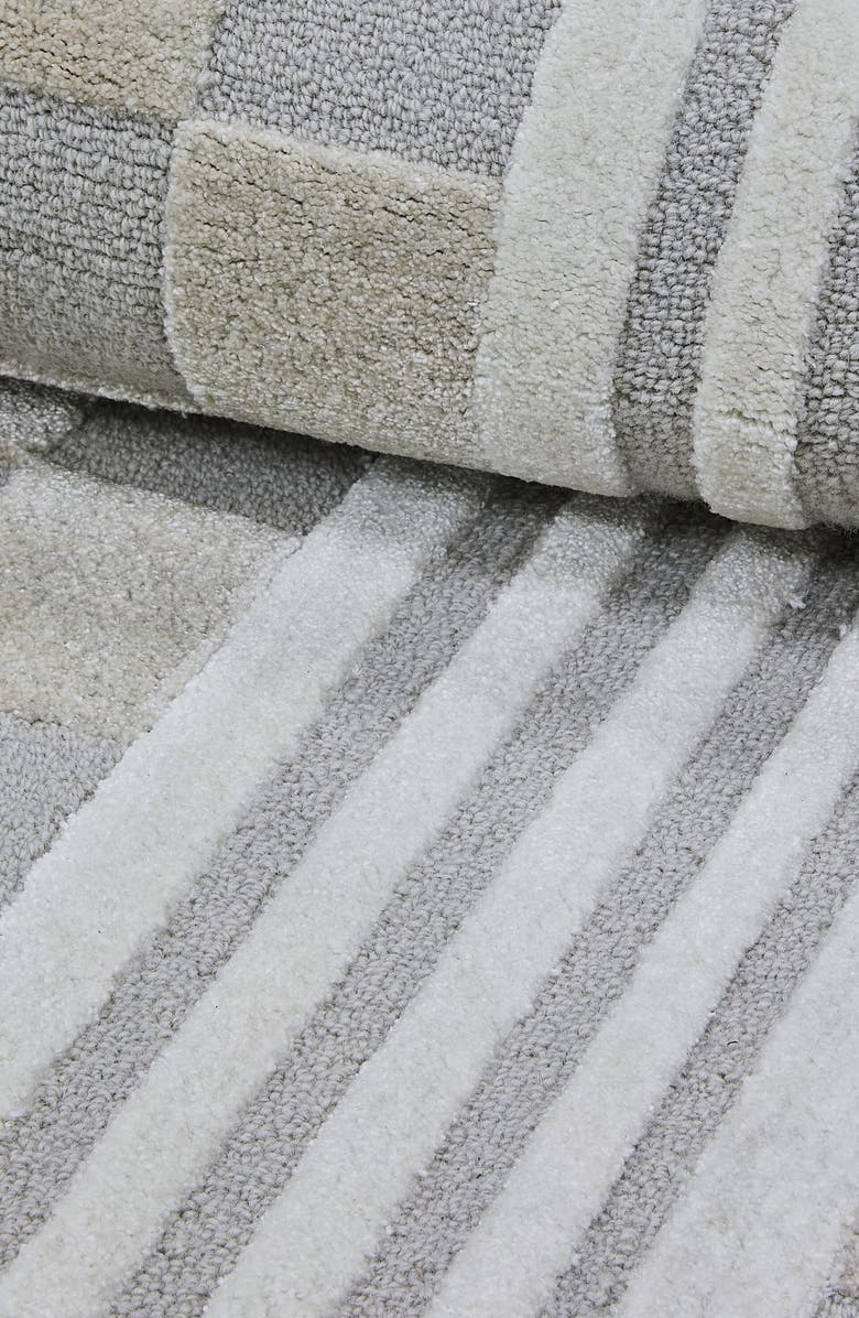 MACKENZIE CHILDS Light Grey Tonal Check Rug, Alternate, color, Grey