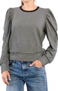 Billy T Stripe Puff Shoulder Top
