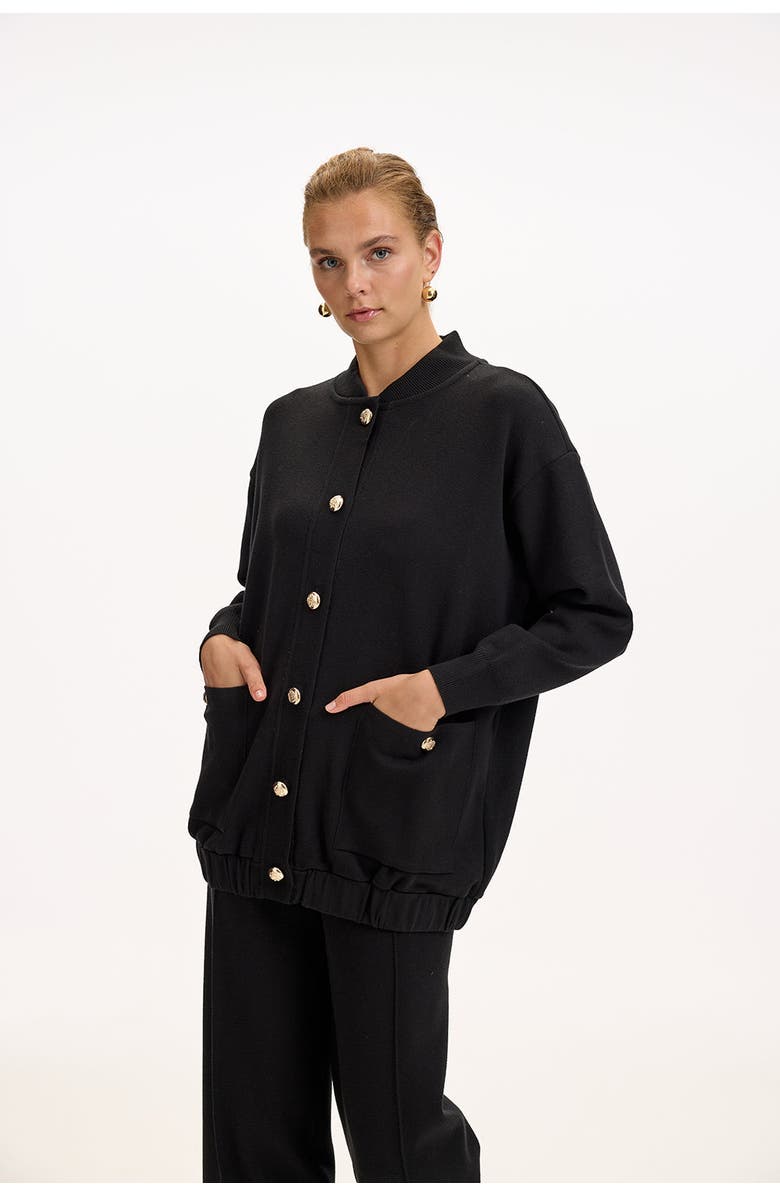Exquise Barbara Knit Cardigan, Alternate, color, Black