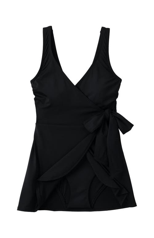 LANDS' END LANDS' END D-CUP SIDE TIE MINI SWIM DRESS SWIMSUIT