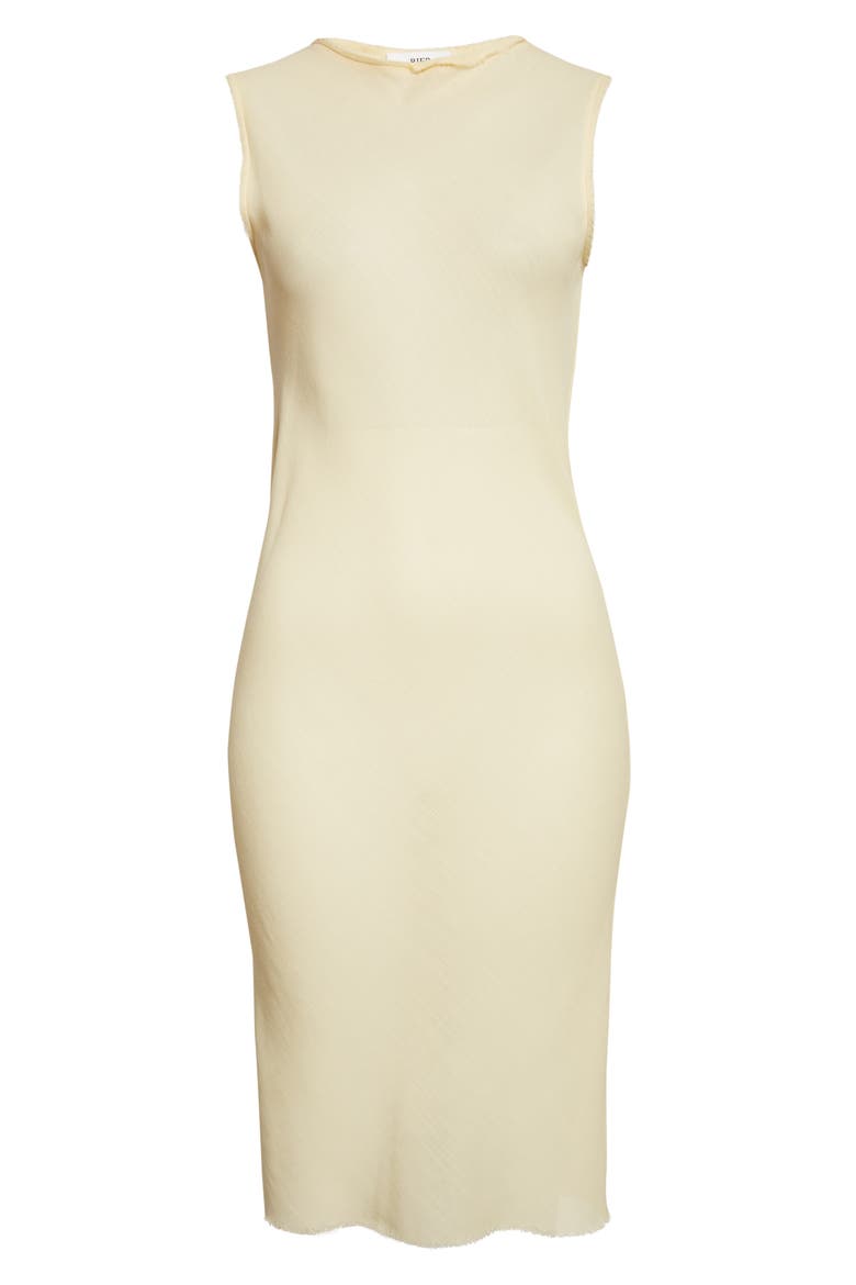 Bias Sleeveless Wool Fleece Dress, Alternate, color, BUTTER GAZE