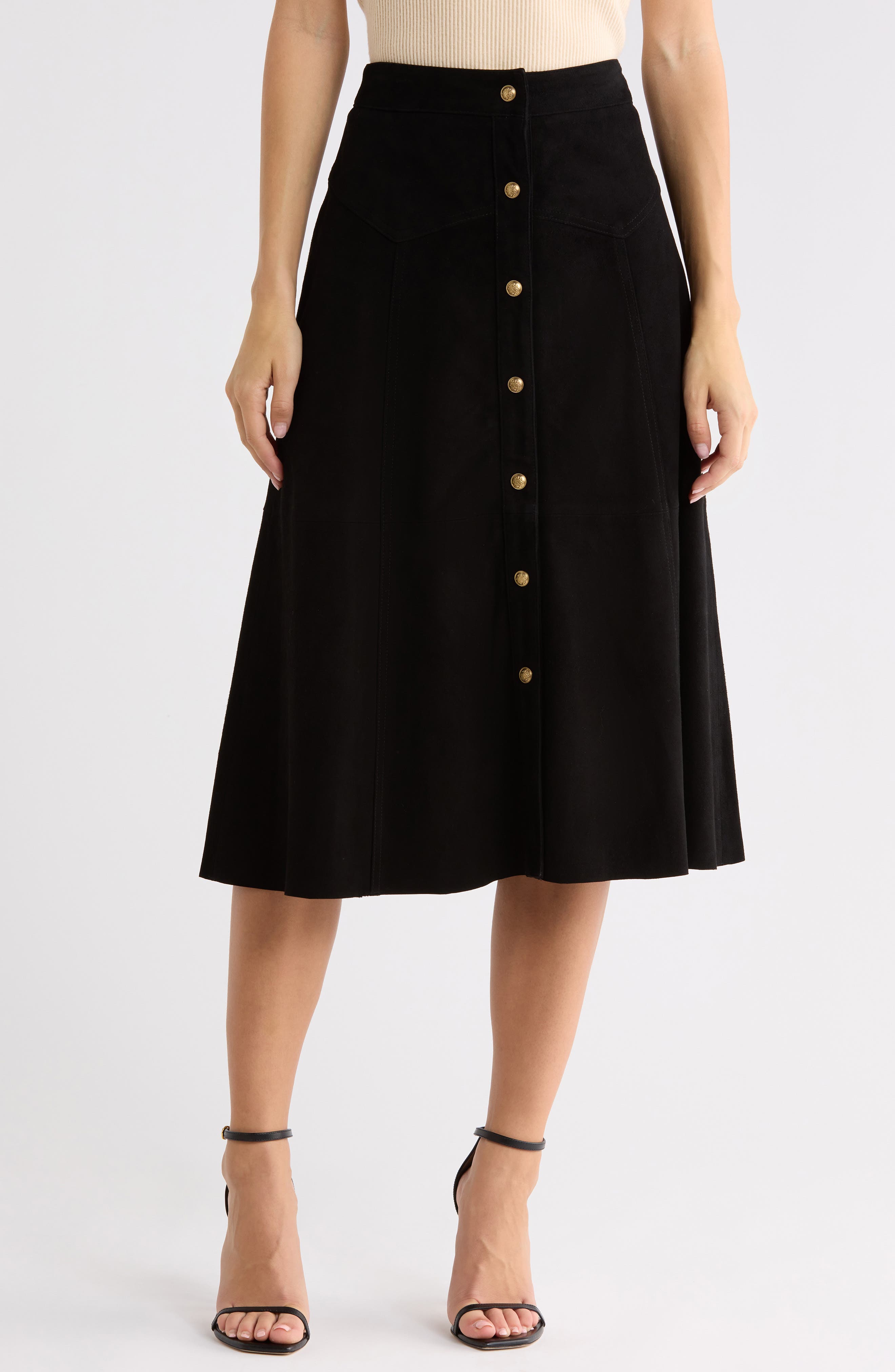 Calica Suede Midi Skirt