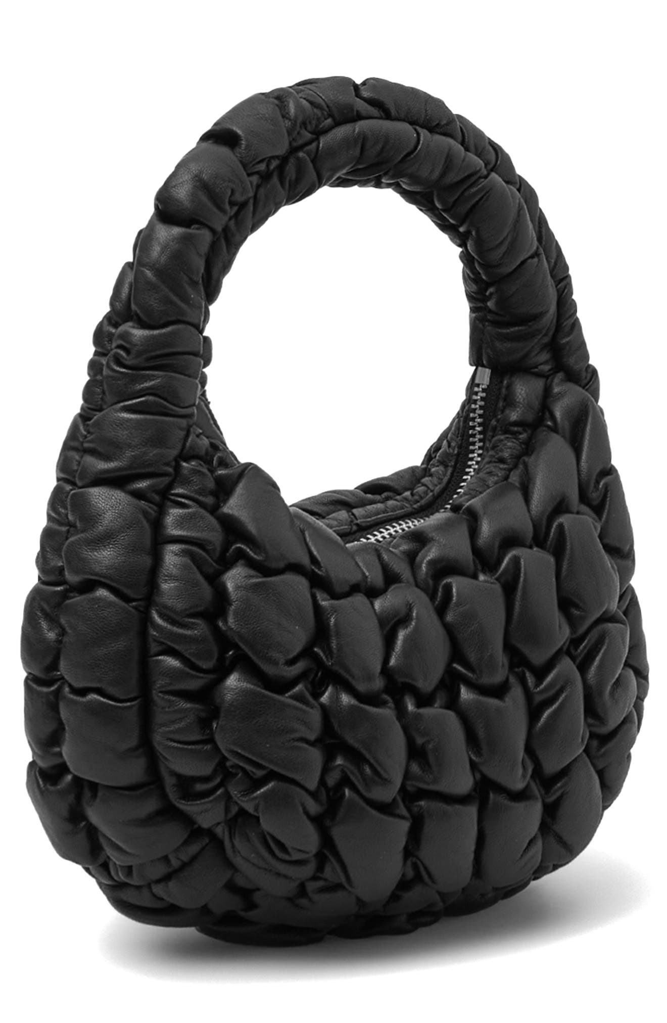 Quilted Leather Micro Bag, Alternate, color, BLACK DARK