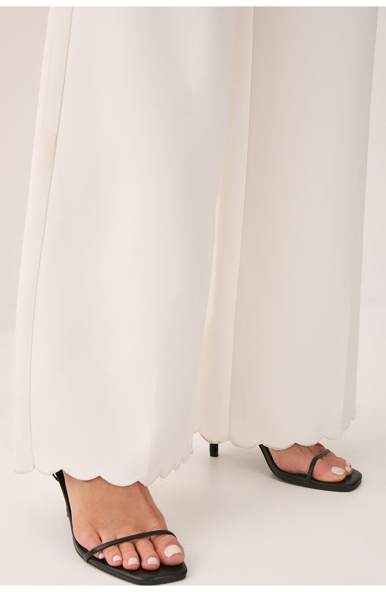 NASTY GAL Embroidered Tailored Wide Leg Pants, Alternate, color, White