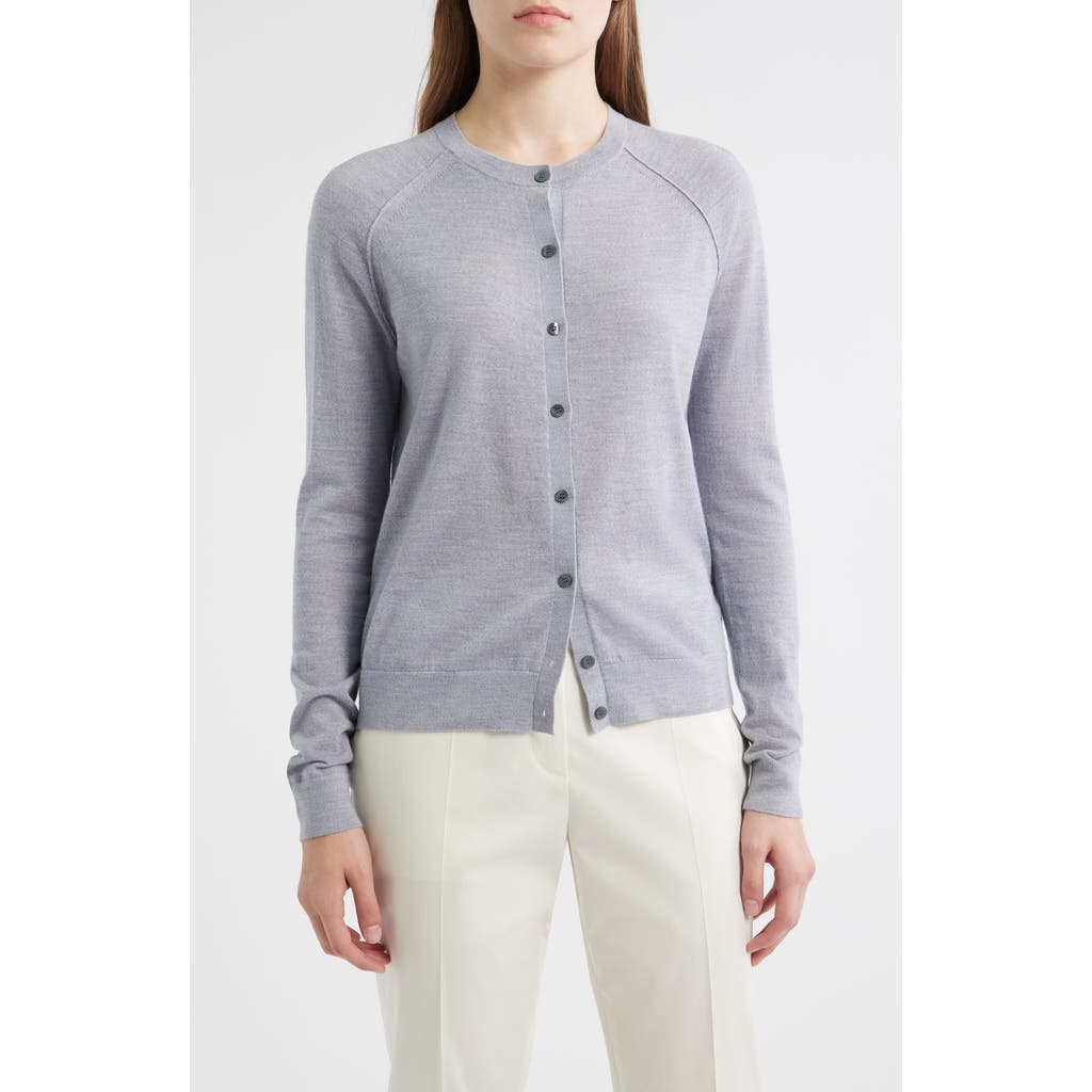 Hugo Boss Boss Fonami Virgin Wool Cardigan In Gray