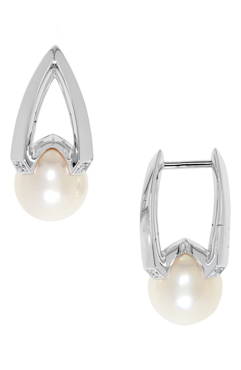 Mikimoto Diamond & Akoya Pearl Earrings, Main, color,