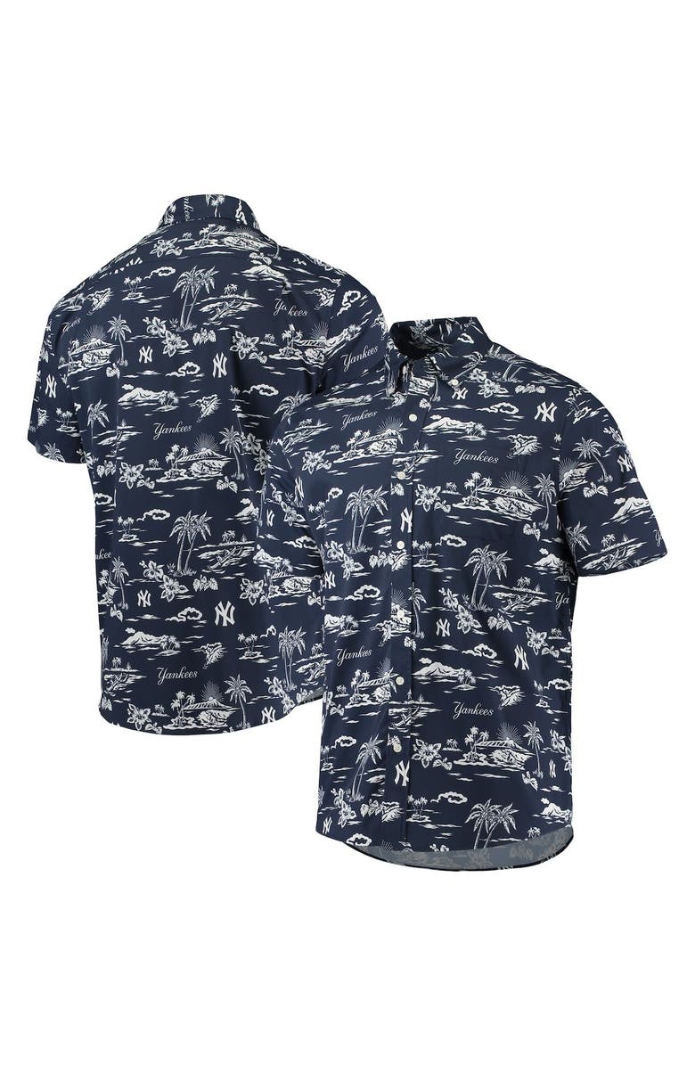 Reyn Spooner Men's Reyn Spooner Navy New York Yankees Kekai Performance Button-Up Shirt, Main, color, 