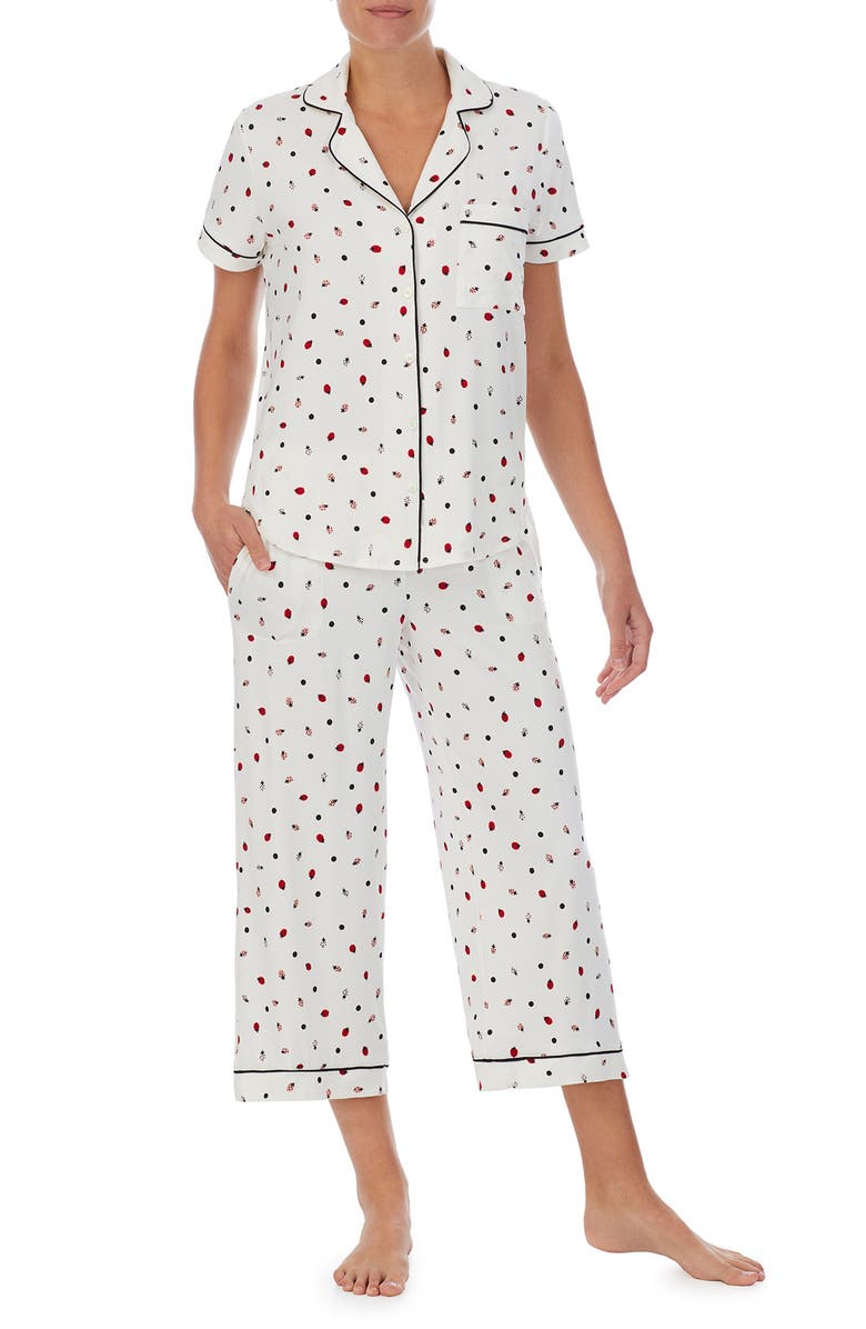 Kate Spade New York print crop pajamas, Main, color,