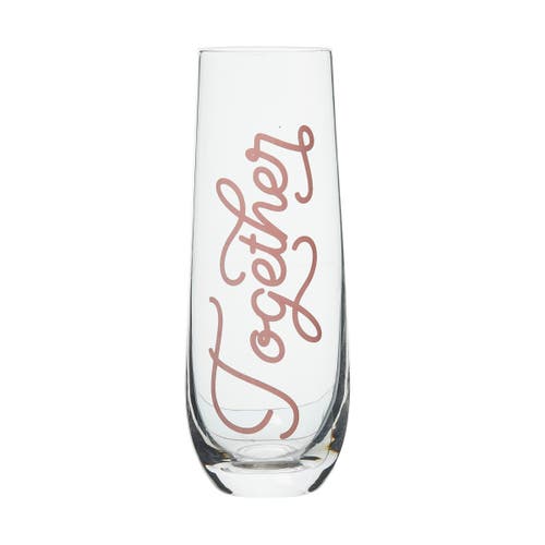 Totalee Gift Better/together Champagne Glass Set Of 2 Glass Clear 18 oz In Transparent
