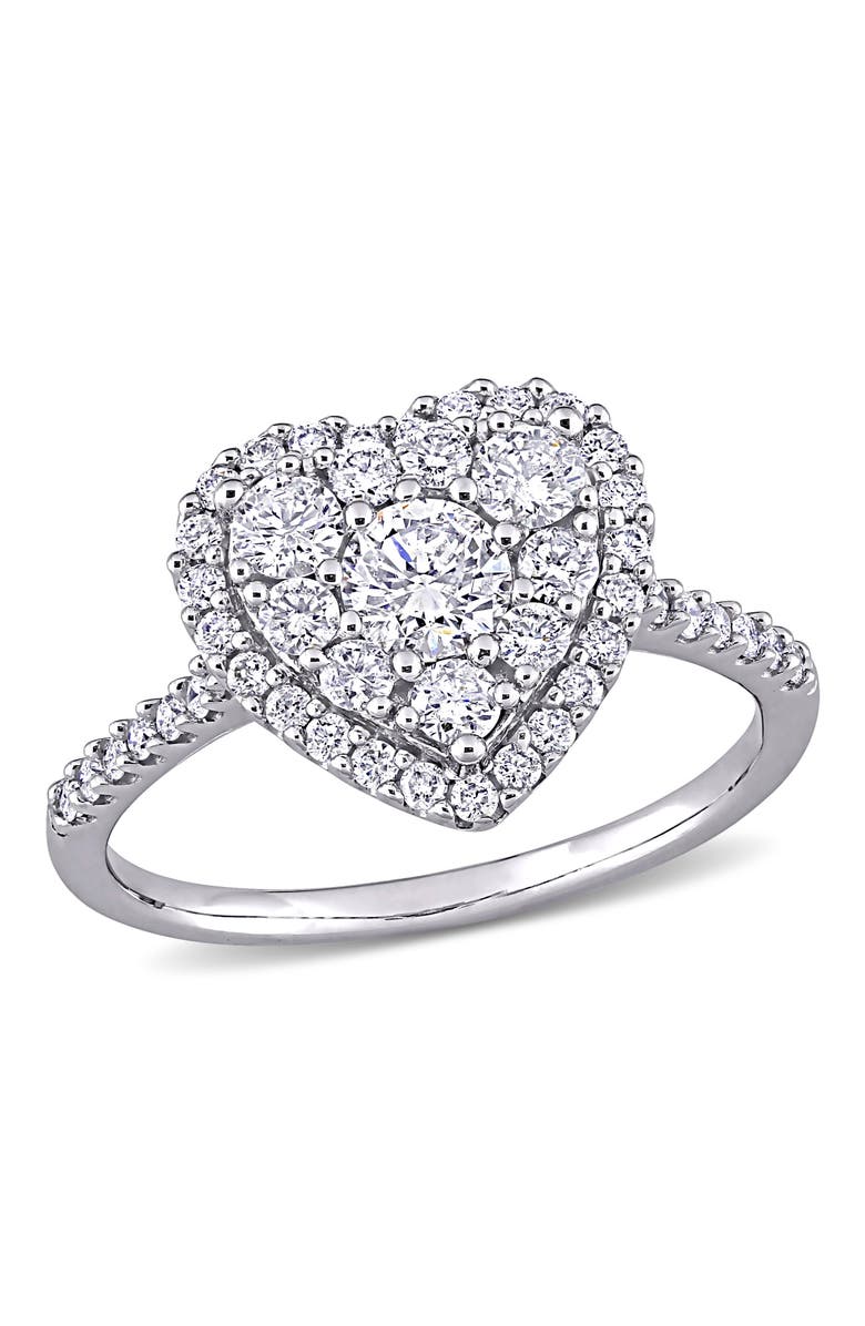 Julianna B. Diamond Composite Heart Halo Ring 10k, Main, color, 10K White Gold