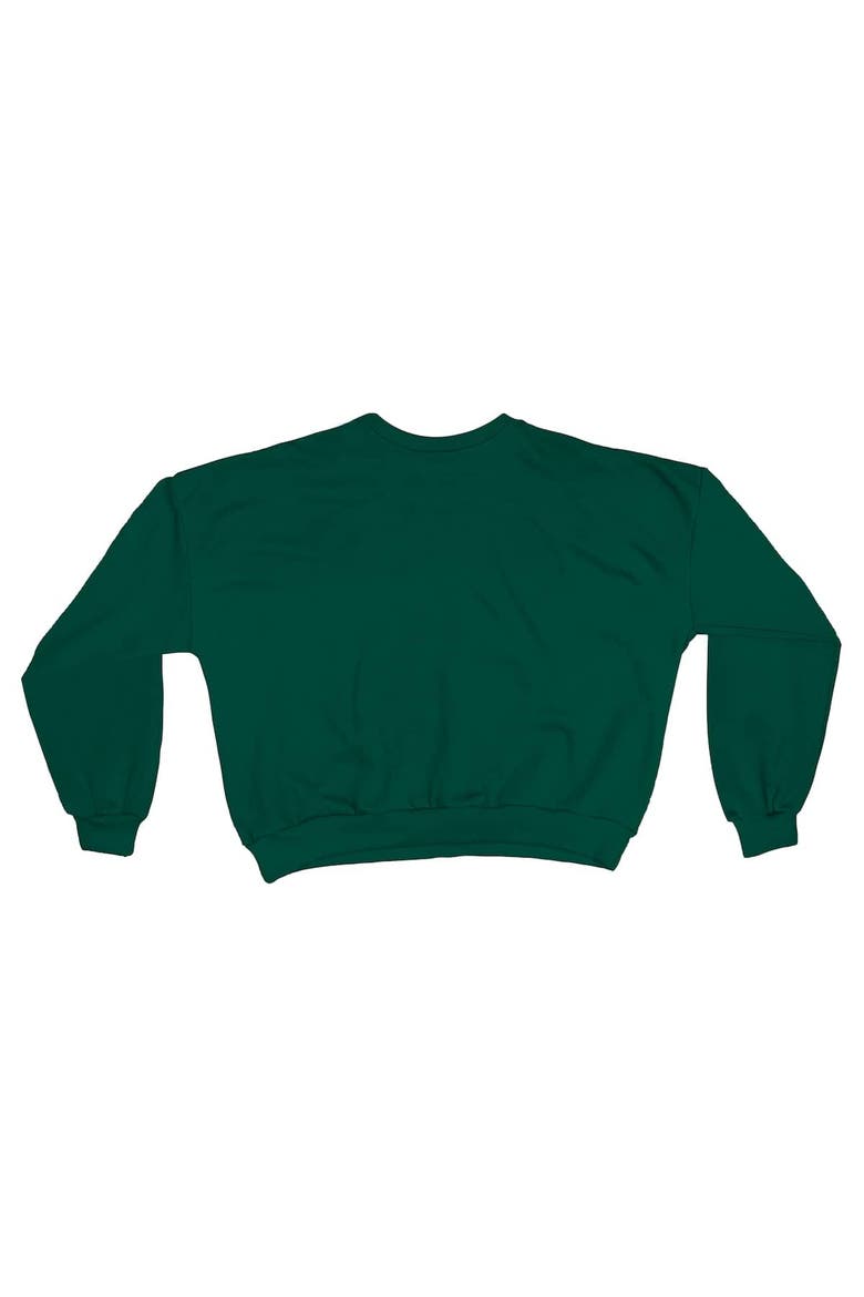 Women's Pressbox Green Miami Hurricanes Oversized Janice Waist-Length Sweatshirt, Alternate, color, Green
