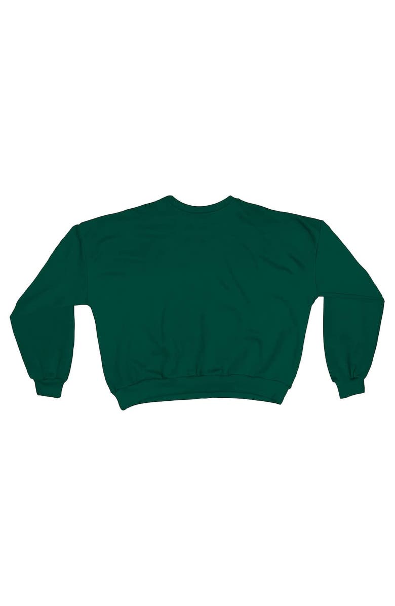 PRESSBOX Women's Pressbox Green Miami Hurricanes Oversized Janice Waist-Length Sweatshirt, Alternate, color, Green