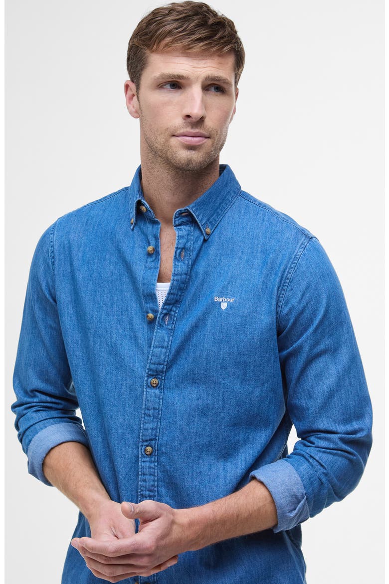 Crest Tailored Cotton Chambray Shirt, Alternate, color, CHAMBRAY