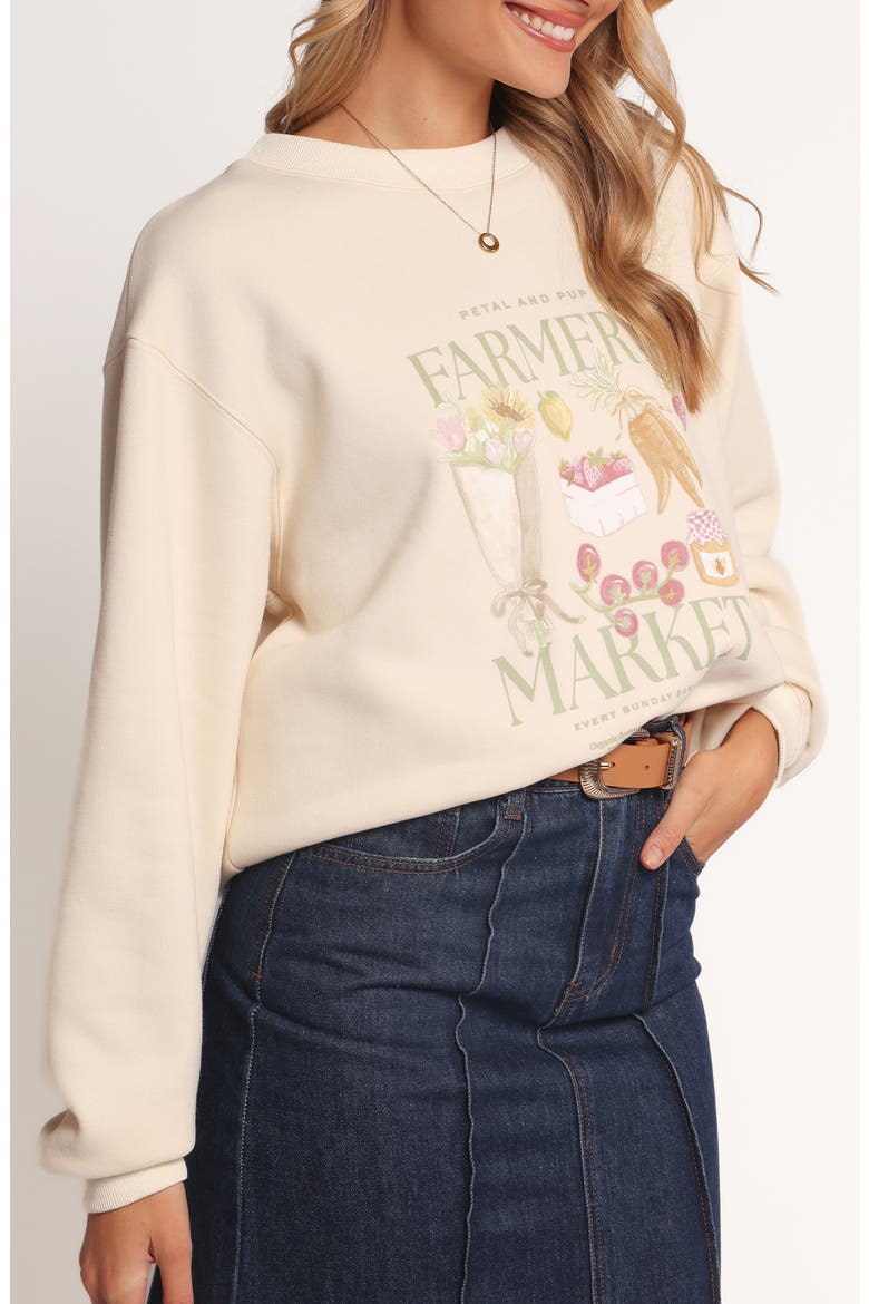 Farmer's Market Graphic Sweatshirt, Alternate, color, CREAM