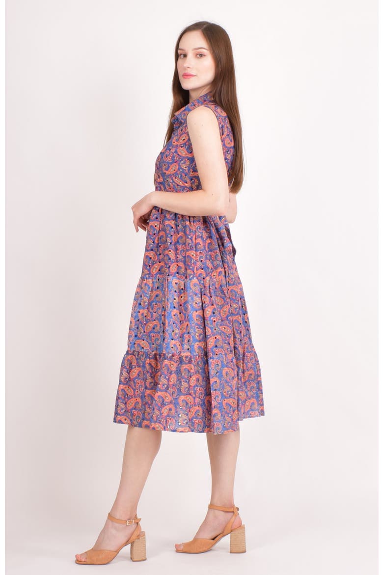 Irina Embroidered Tiered Midi Dress, Alternate, color, Purple
